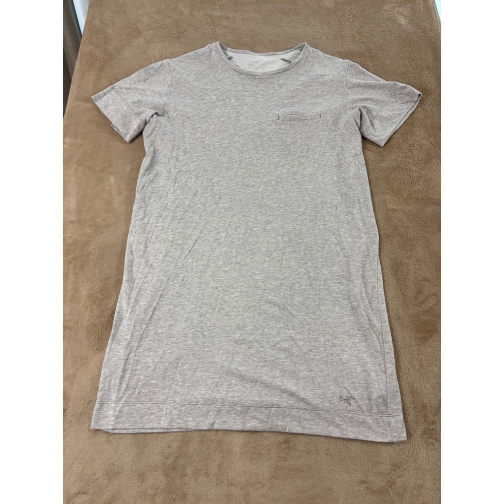 Arc'teryx Cela Dress Women's Shirt Large Light Gray Short Sleeve EUC